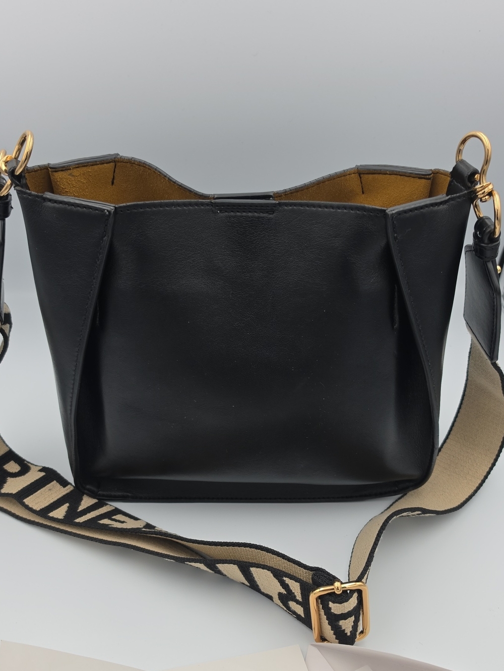 Stella McCartney Black & Gold Perforated Polyurethane Mini Crossbody (V-G)✨️🖤✨️ - Picture 13 of 16